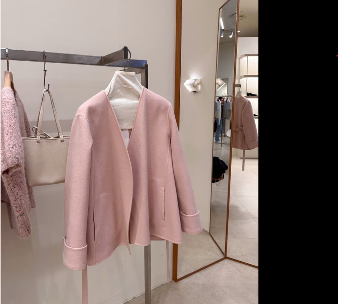 시에sie 24fw 세르 하프벨티드 코트(파우더핑크/미착용 새상품) 상품이미지1