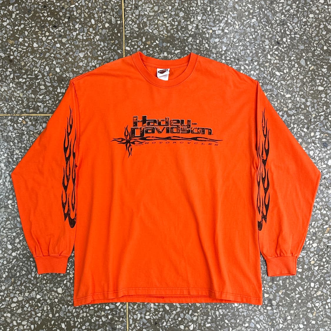 00s USA 할리데이비슨 플레임 롱슬리브 티셔츠 XL 상품이미지1