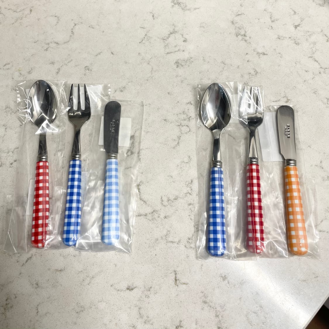 새상품) 사브르 데꼬르 체크 커트러리 (티스푼 포크 버터나이프 스프레더) 상품이미지2