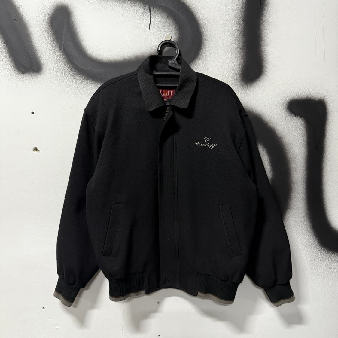 VTG 빈티지 내피 탈 부착 울 혼방 카라 퀼팅 봄버 자켓 상품이미지1