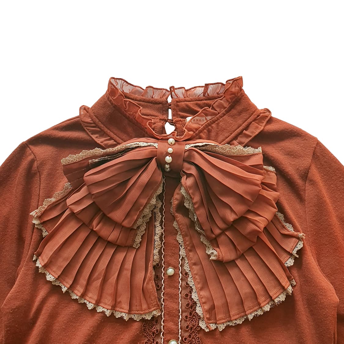 엑시즈팜(axes femme) 리본 블라우스 다크 오렌지 상품이미지2