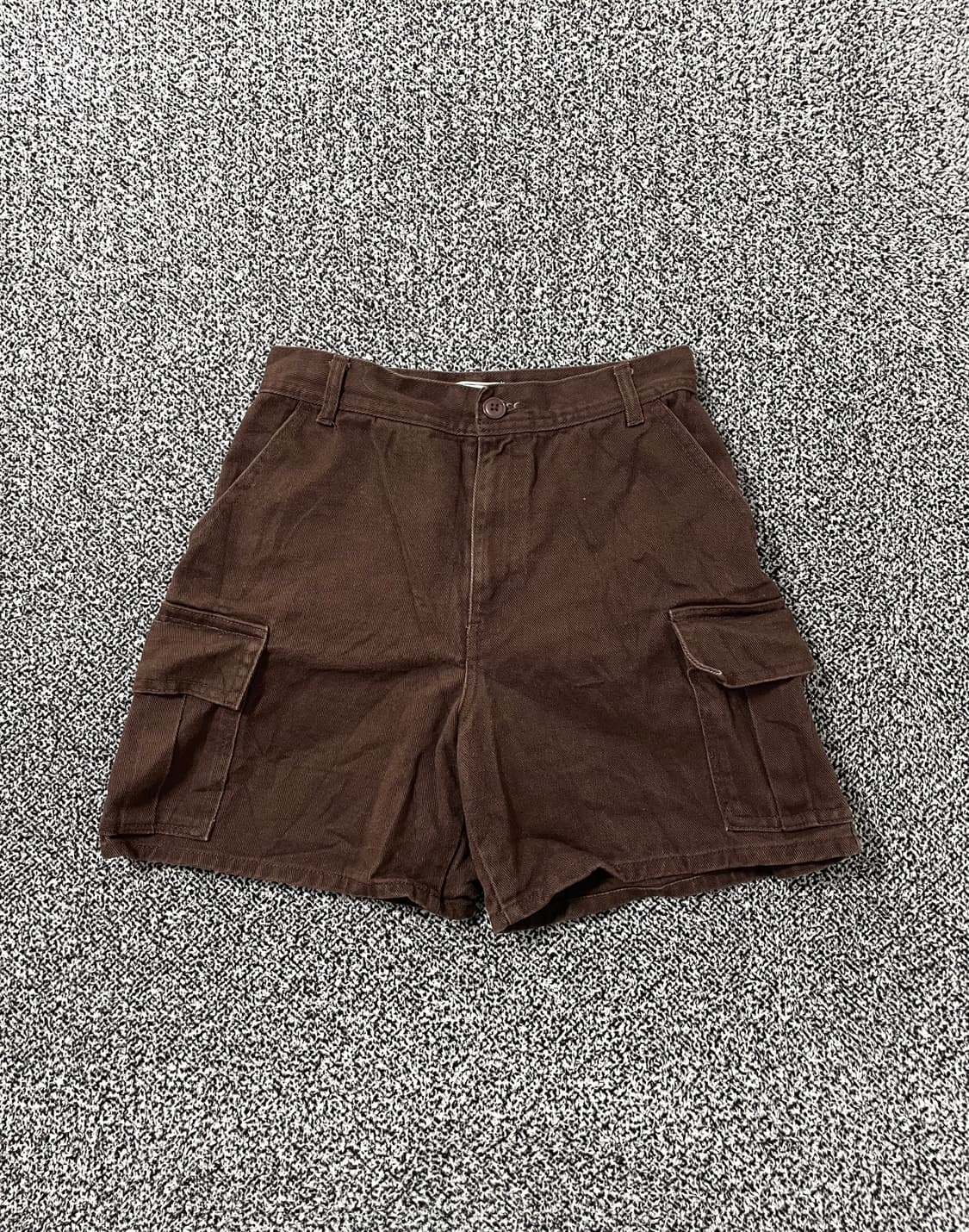 vinteちきゅ. 브라운 카고 하프 팬츠 워크 팬츠 핀터 갸루 깔 상품이미지1