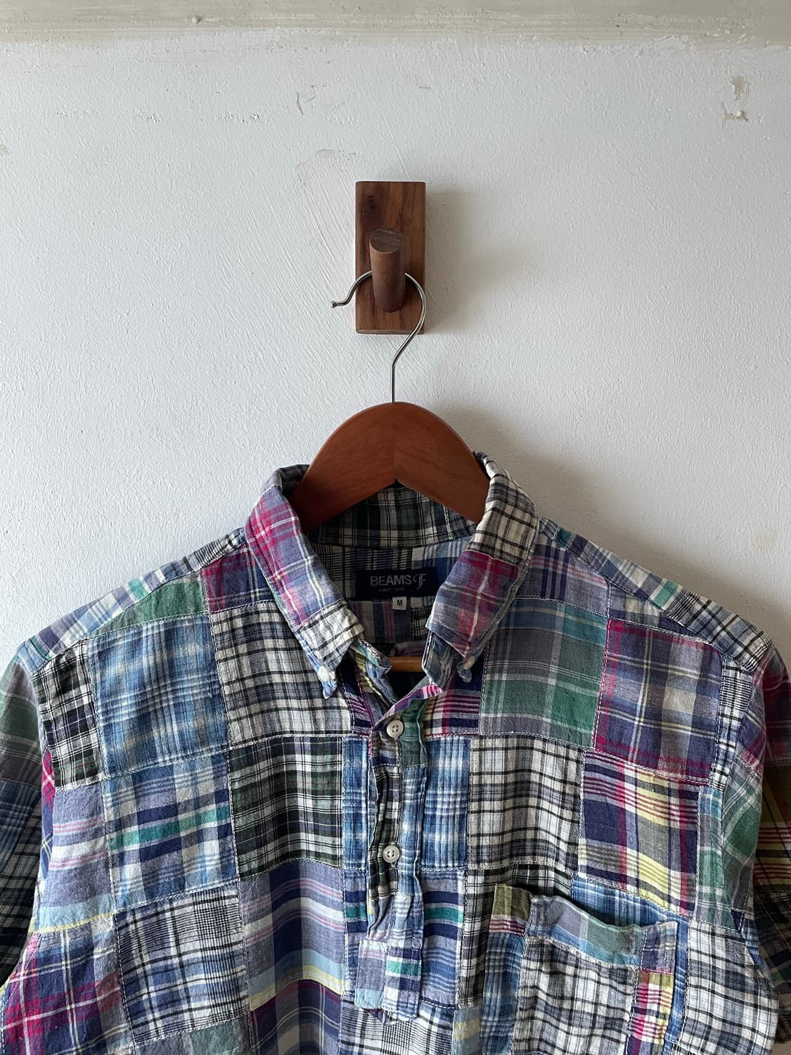 Beams Patchwork Madras Pullover Shirt 상품이미지1