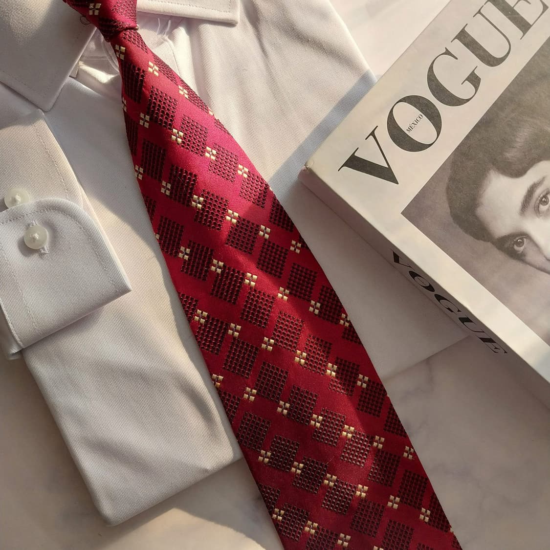 NINO CERRUTI 세루티 실크 와인레드 자카드 넥타이 9.8cm A 상품이미지9