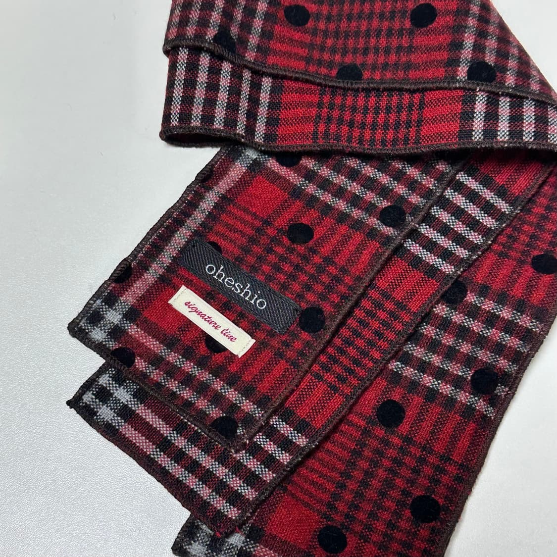 오헤시오 도트 체크 스카프 머플러 상품이미지1