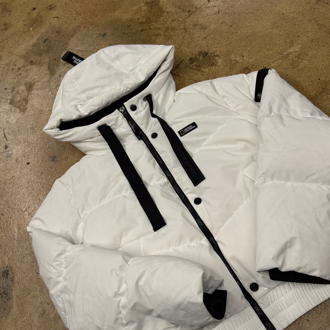 [정품/XS] 내셔널지오그래픽 화이트 푸퍼 패딩 점퍼 b19 상품이미지1
