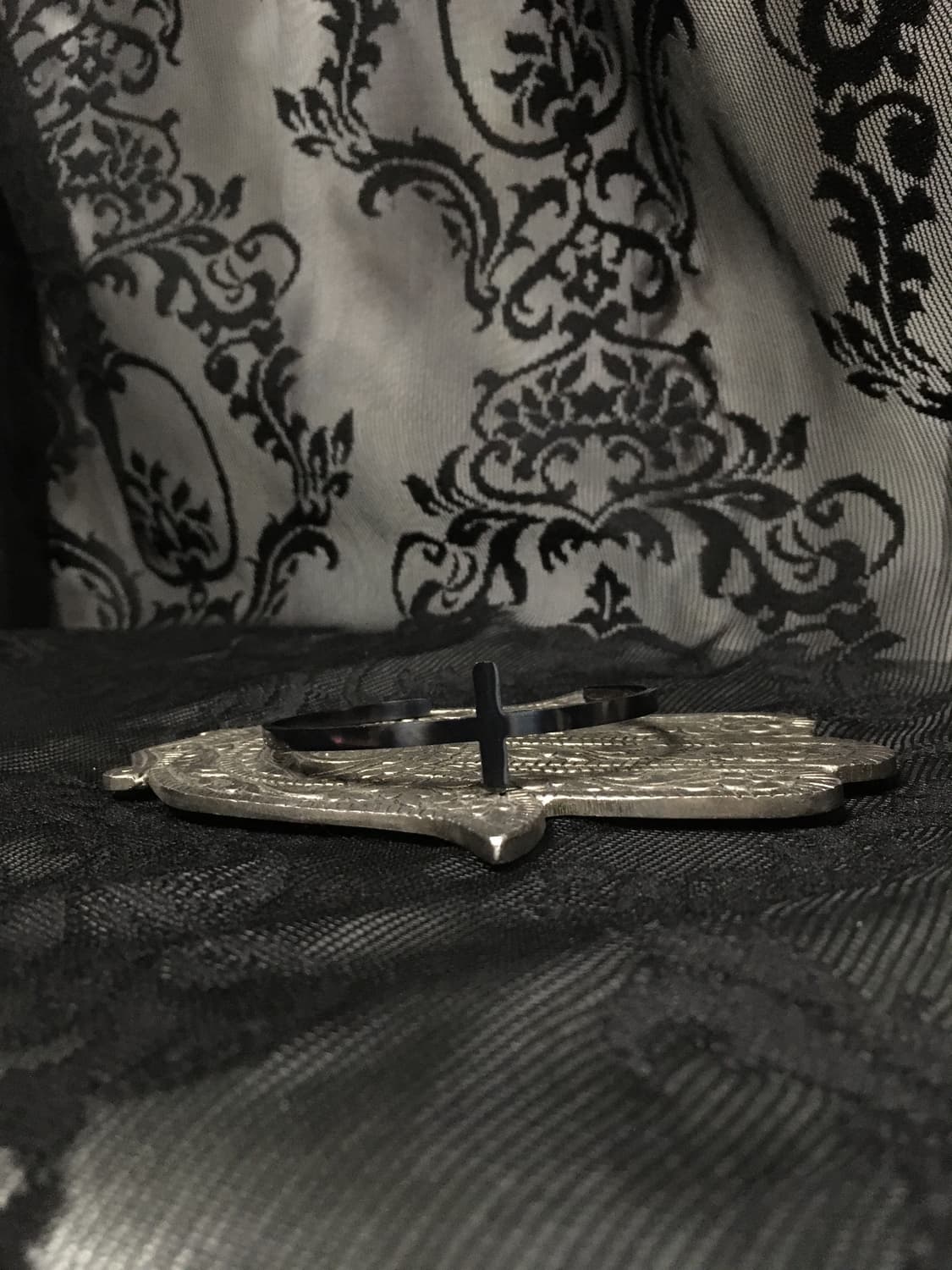 Vintage 핀터레스트 얇은 십자가 크로스 뱅글 브레이슬릿 팔찌 상품이미지3