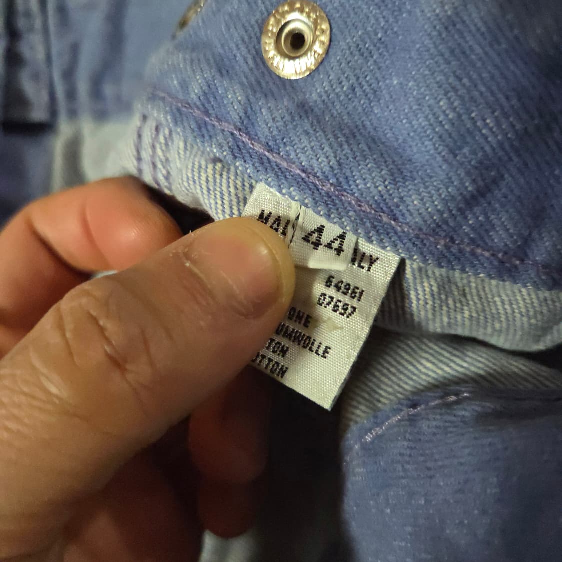 90s 베네통 여성 오버핏 크롭 데님 자켓 라벤더 상품이미지7