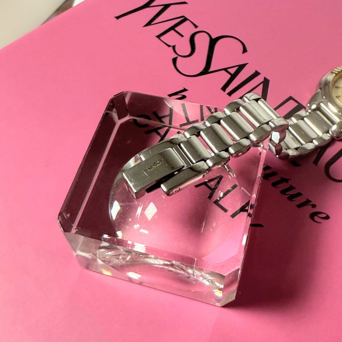 빈티지 YSL 콤비 라운드 스테인리스 스틸 시계 상품이미지4