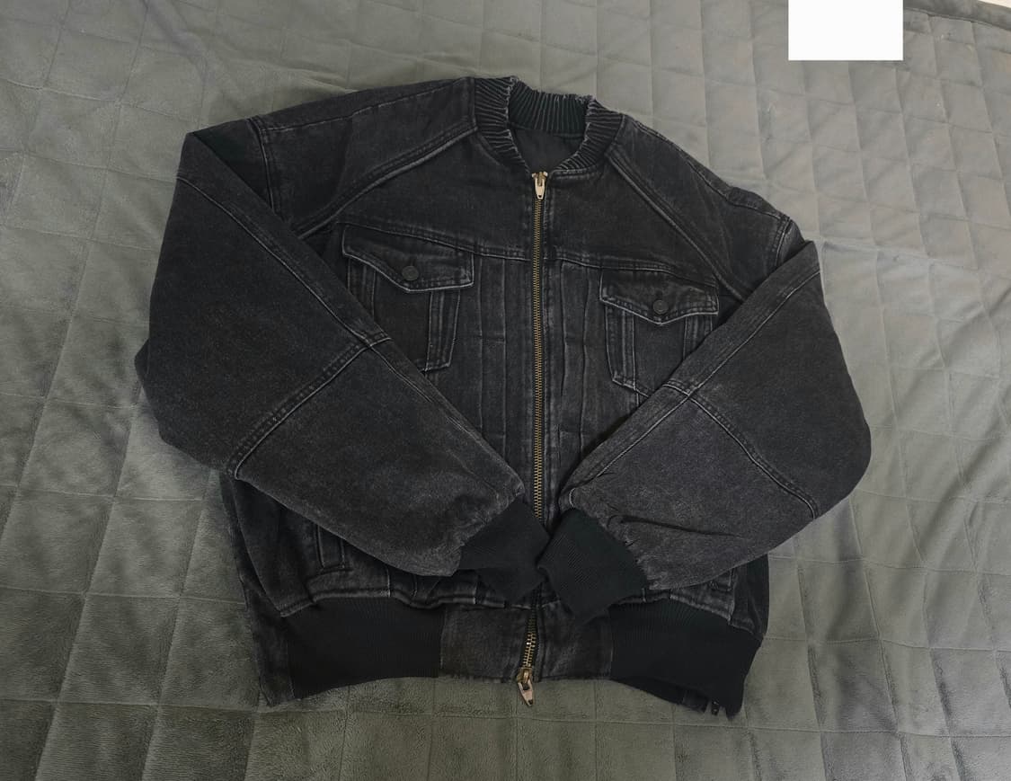 준지 흑청 데님 트러커 마원 MA-1 자켓 점퍼 46사이즈 상품이미지5
