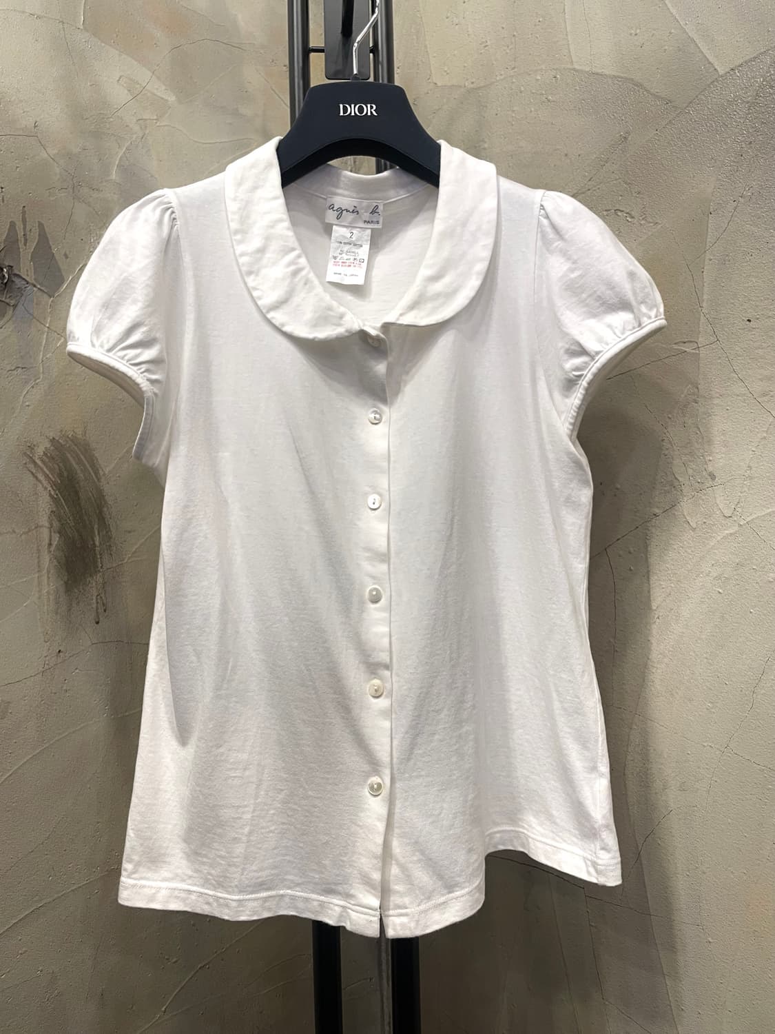 Aguis B. Paris 아네스베 파리 라운드카라 화이트 블라우스 55 상품이미지1