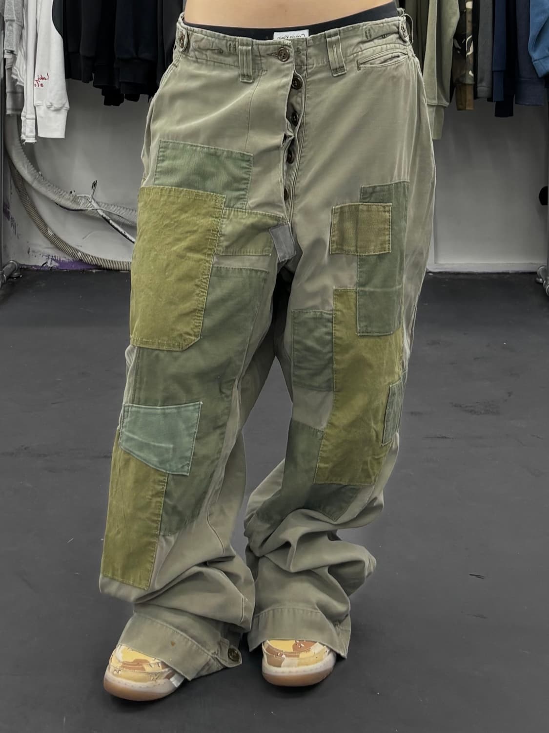 VTG 그런지 패치워크 코튼팬츠 상품이미지1