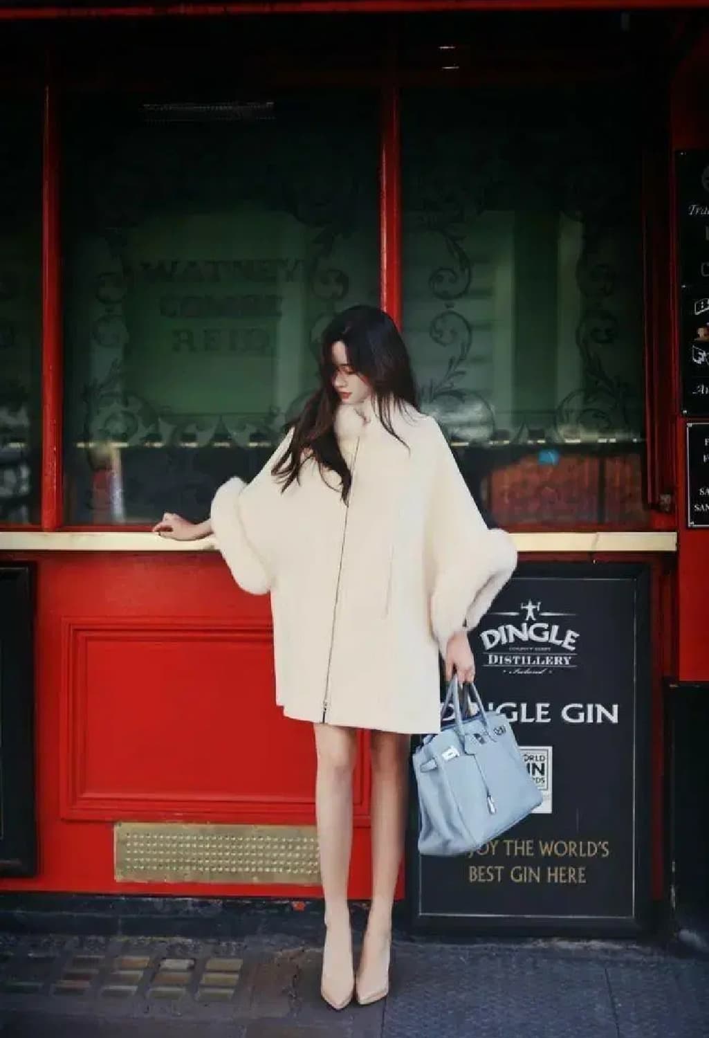 밀크코코아빈티지망토케이프판초코트박시핏달천롱코트밀코페이크퍼코트 상품이미지2
