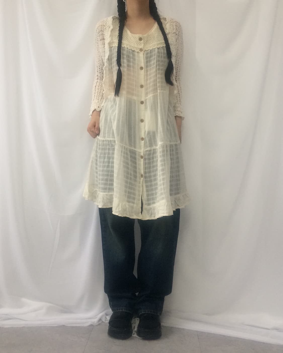 Crochet open knit cardigan 상품이미지5
