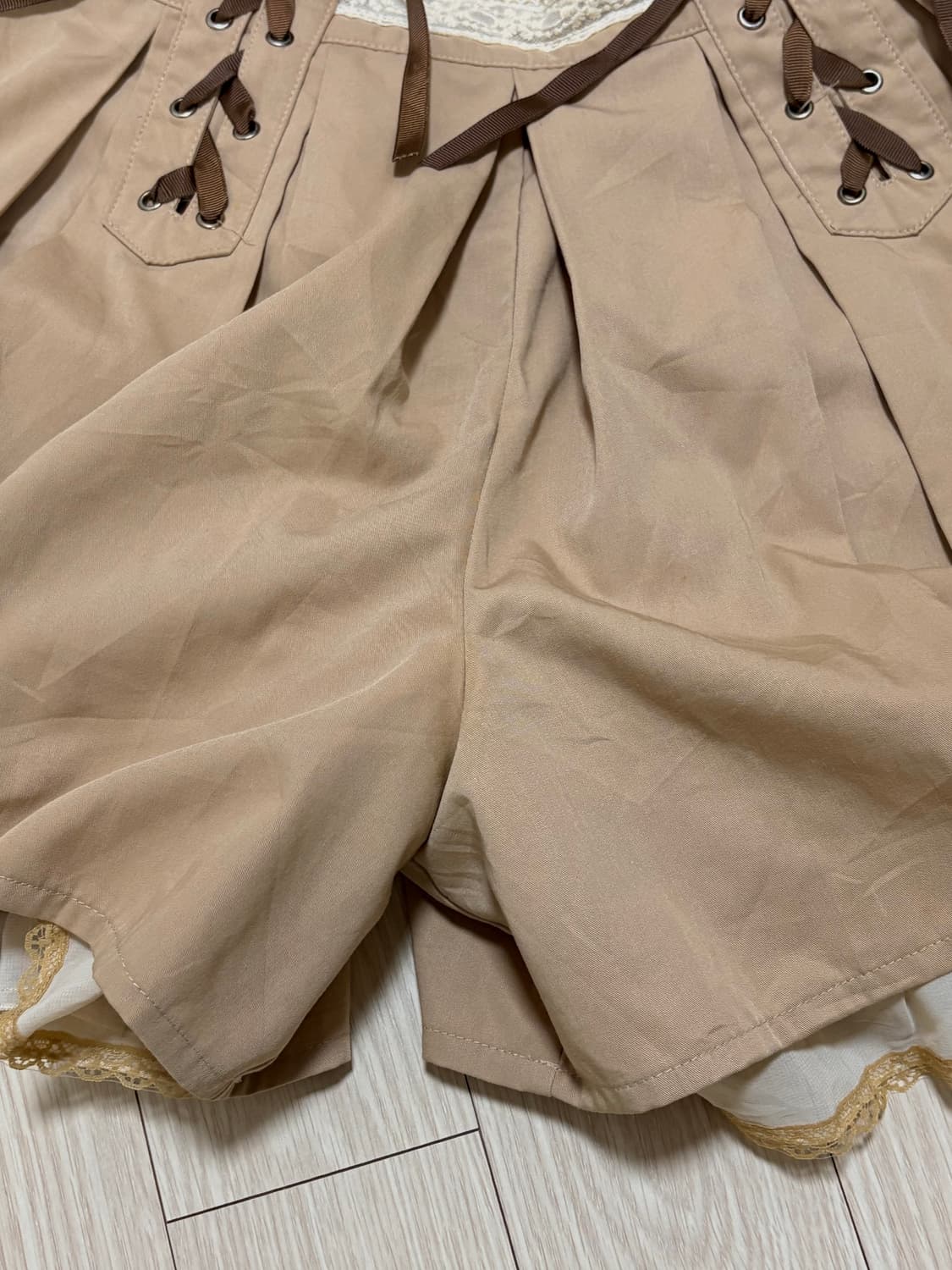 라떼갸루 액시즈팜(택⭕️) 아일렛 큐롯 스커트 치마바지 빅사이즈 상품이미지7