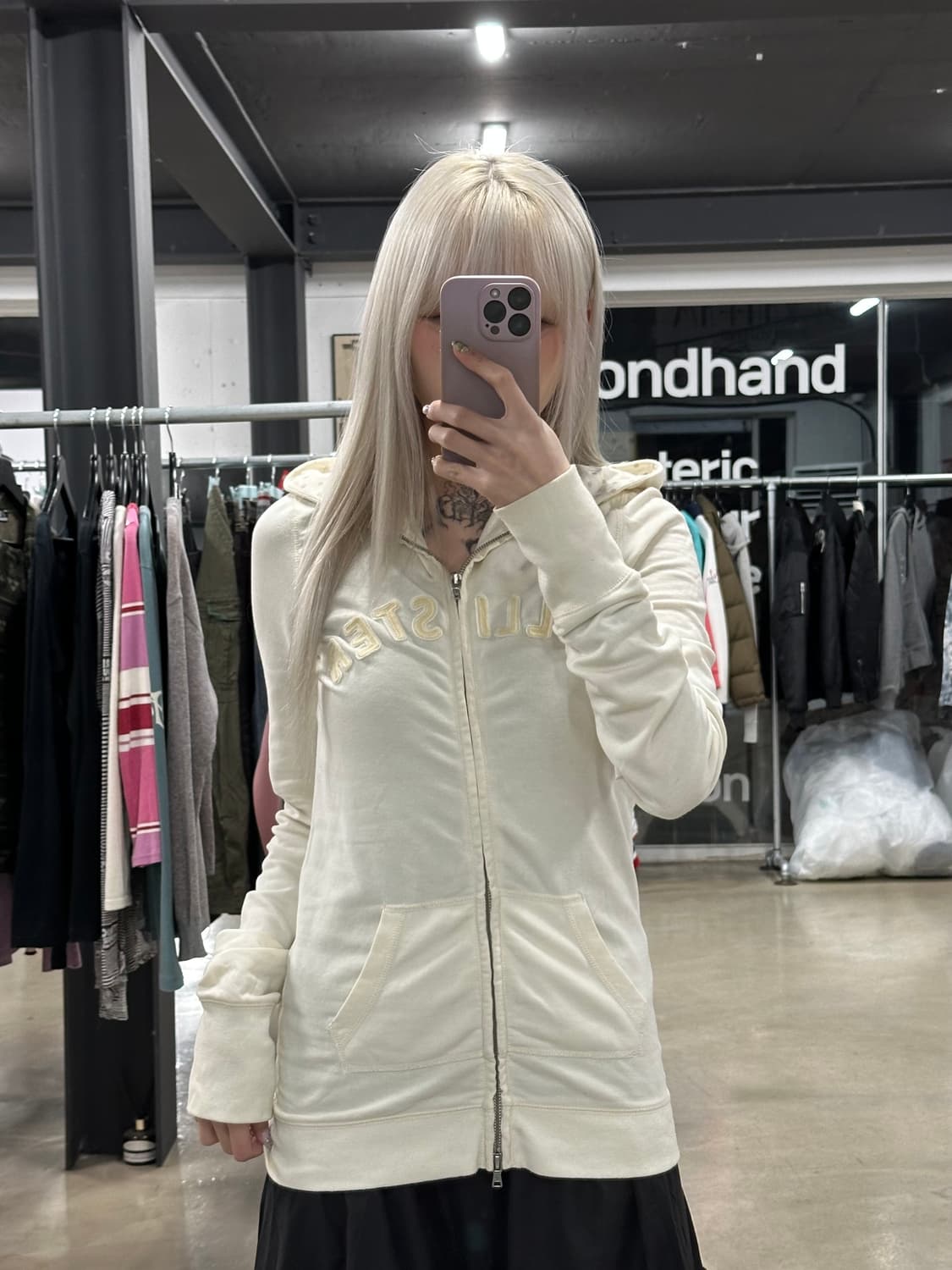 홀리스터 도트 후드 집업 상품이미지1