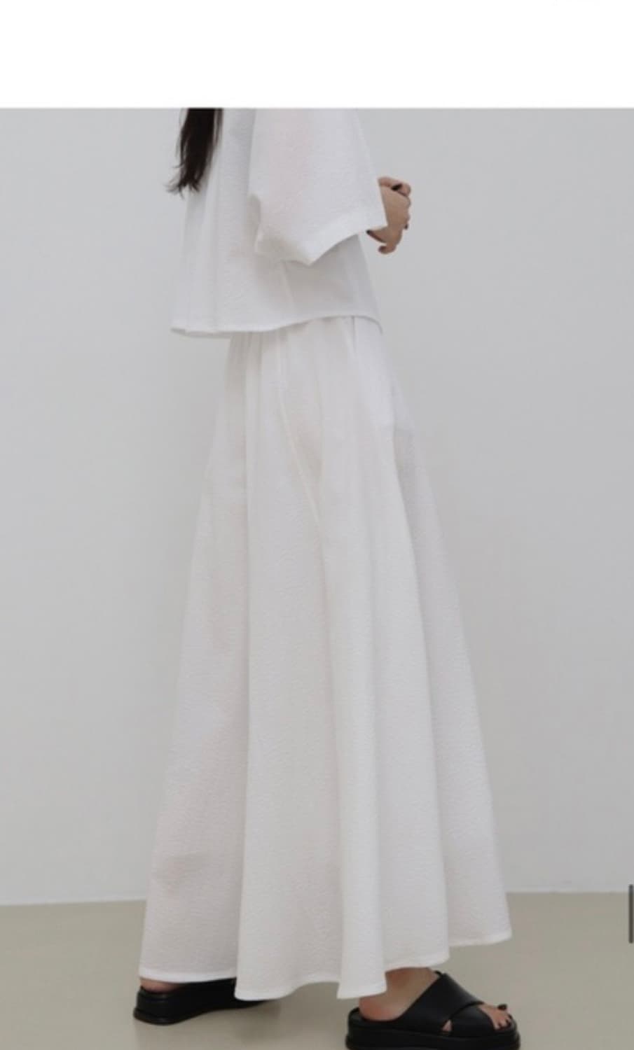 트리밍버드 moire 시어서커 스커트 차콜 상품이미지5