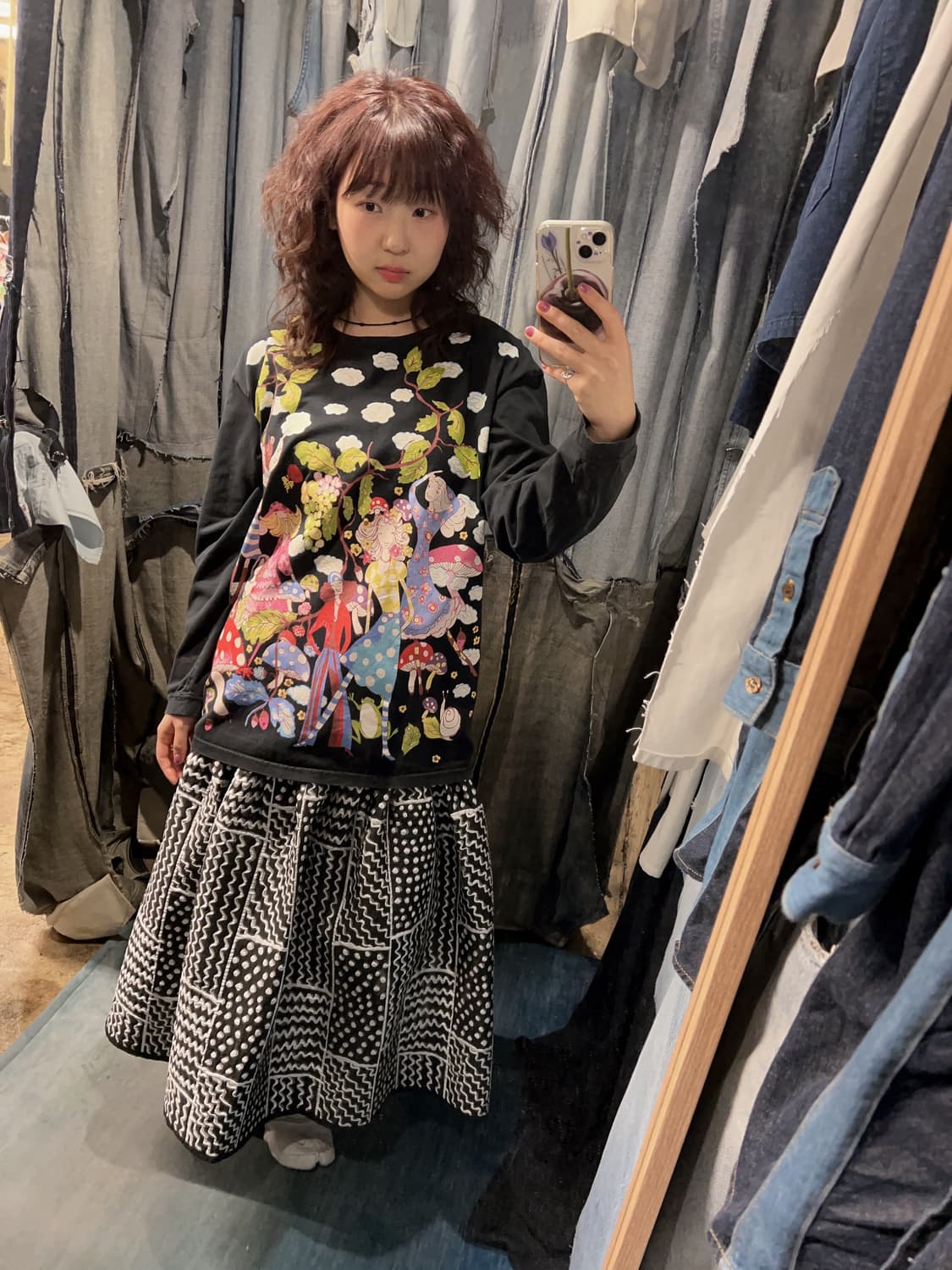24-26 ) Mbeaute Dot&Wave Pattern Skirt 상품이미지2