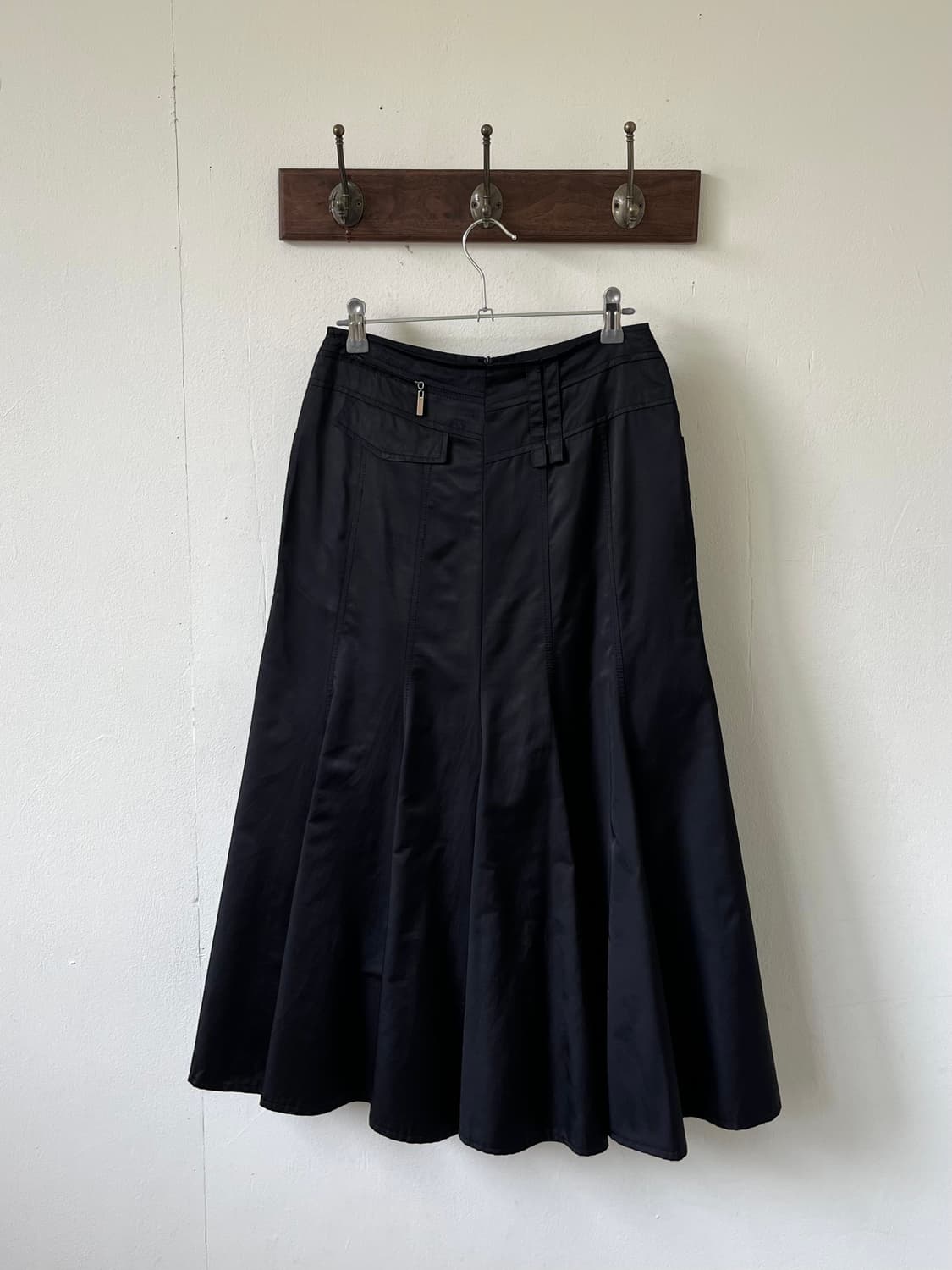 Japan vtg 블랙 벨크로 포켓 스커트 상품이미지3