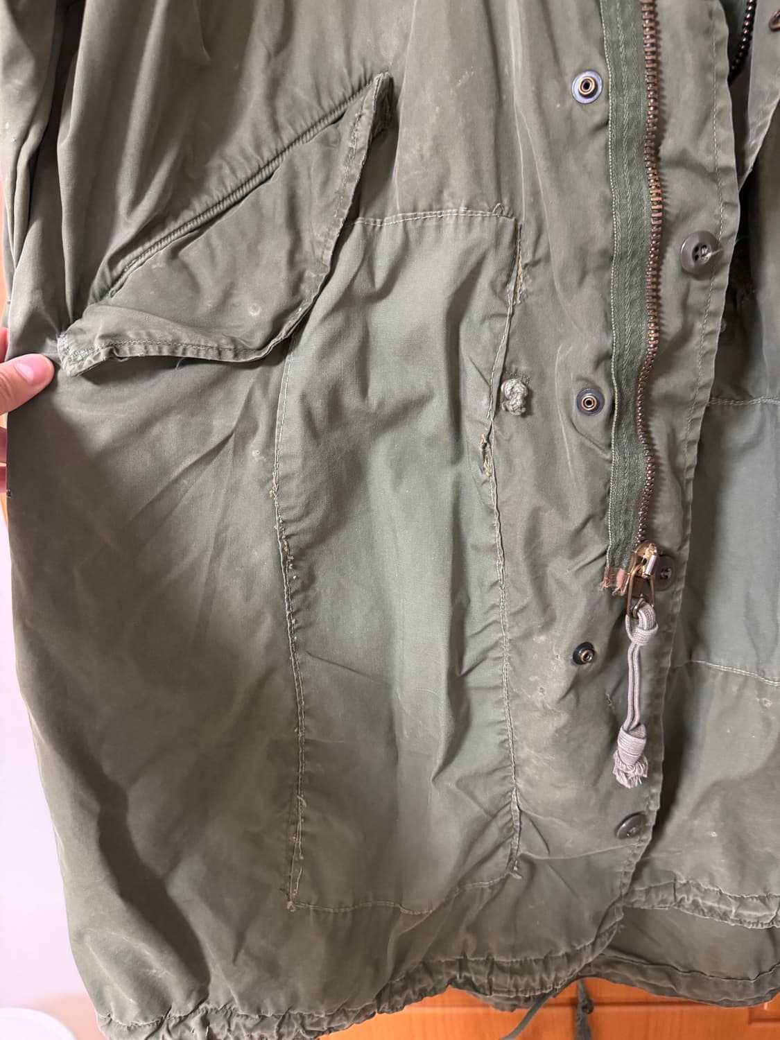 미군 m65 1972 개파카 오리지날 피쉬테일 스몰 상품이미지4