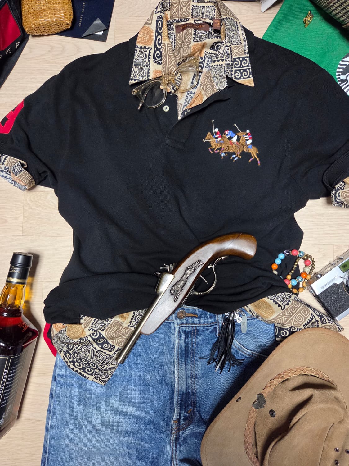 POLO RALPH LAUREN 폴로 랄프로렌 반팔 카라티 블랙  상품이미지1
