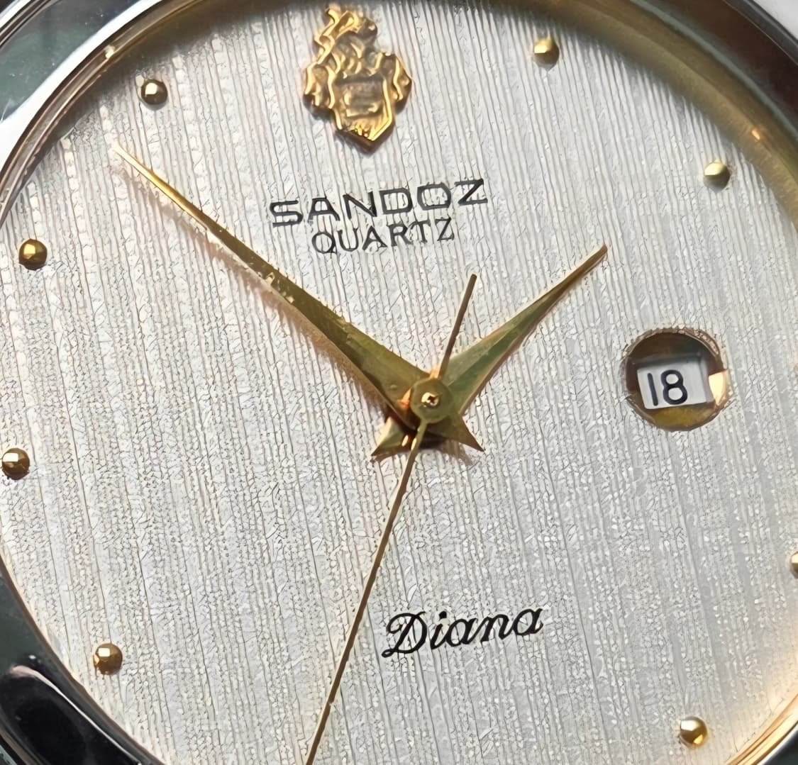 데드스탁] 빈티지 산도즈 다이아나 입체다이얼 칼침핸즈 쿼츠 남성용
 상품이미지2