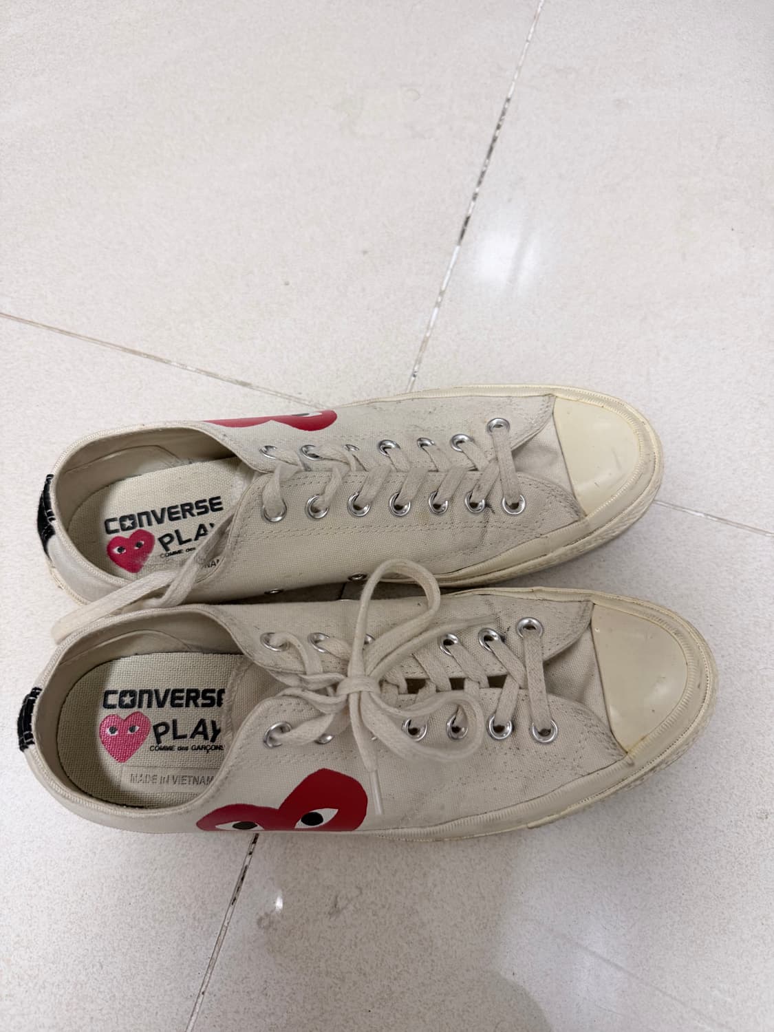 Us9) 꼼데 컨버스 화이트 상품이미지1