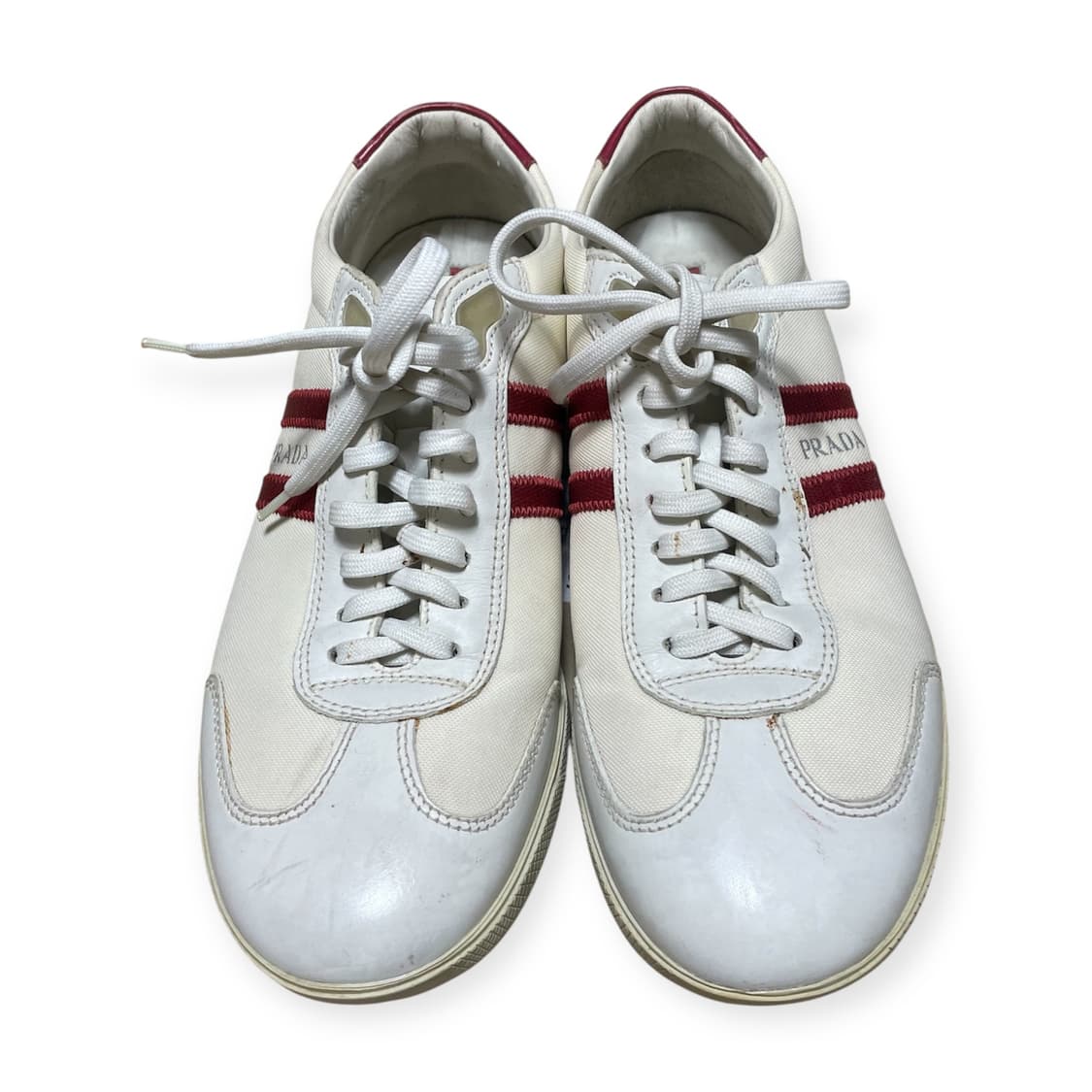 265) 프라다 레드탭 로고 레더 스니커즈 상품이미지5