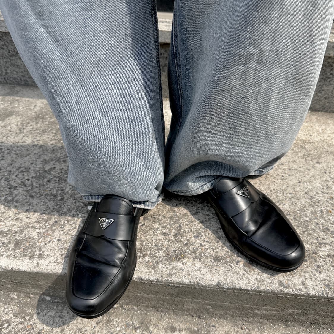 00s 빈티지 블랙 프라다 스포츠 로고 로퍼 상품이미지10