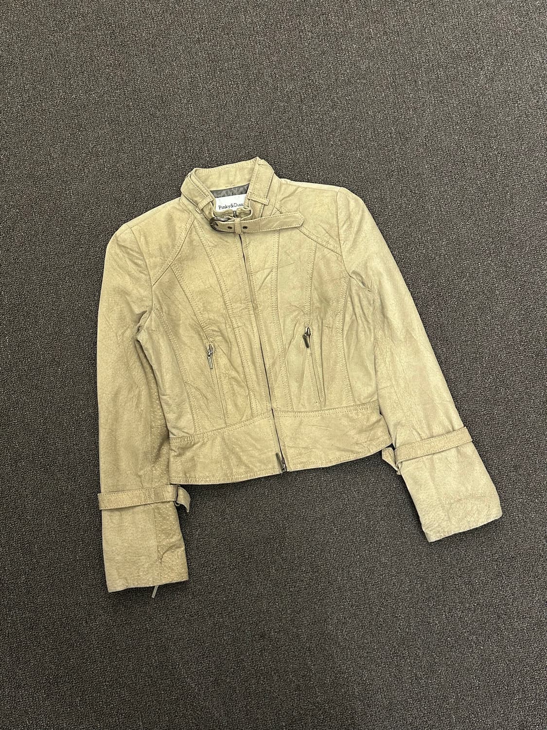 38)Pinky&Dianne 여성 버클 베이지 가죽자켓 상품이미지1