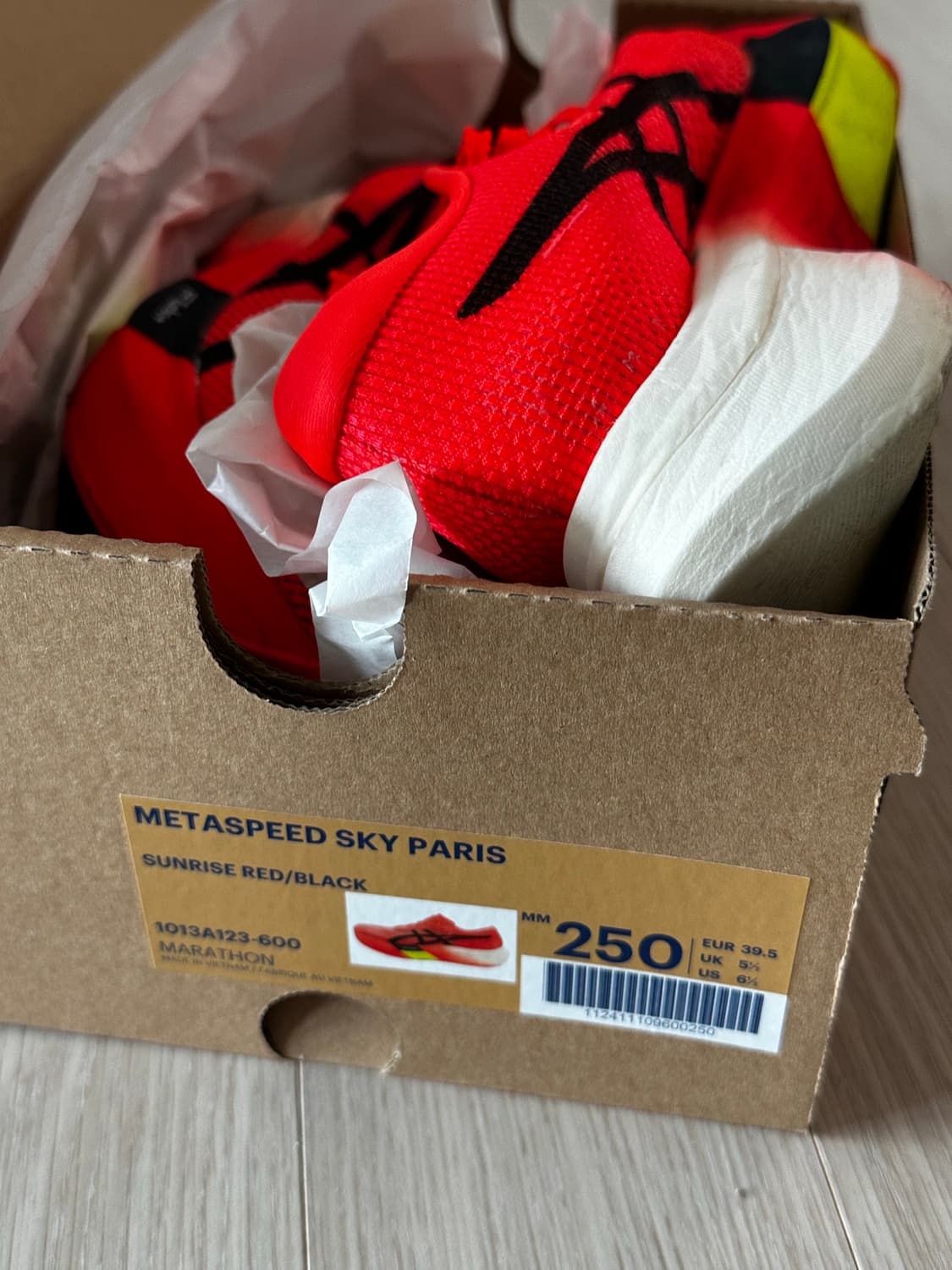 아식스 메타스피드 스카이 파리 런닝화 250 선라이즈레드/블랙 상품이미지2