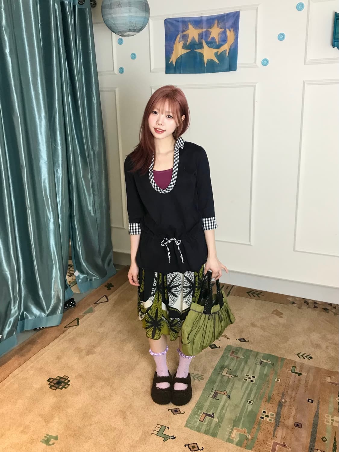 귀여운 빈티지 코디셋🍃 컬러조합이 너무 귀여운••🍇 상품이미지3