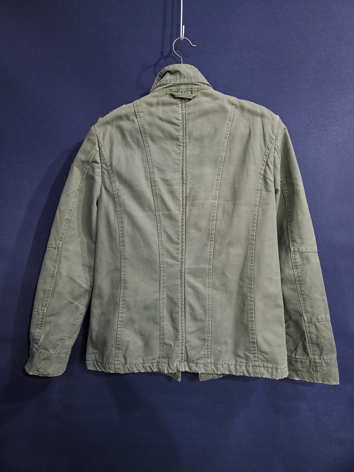 스타일 베이직 카키컬러 남성 슬림핏 95 빈티지 데님 야상자켓  상품이미지2