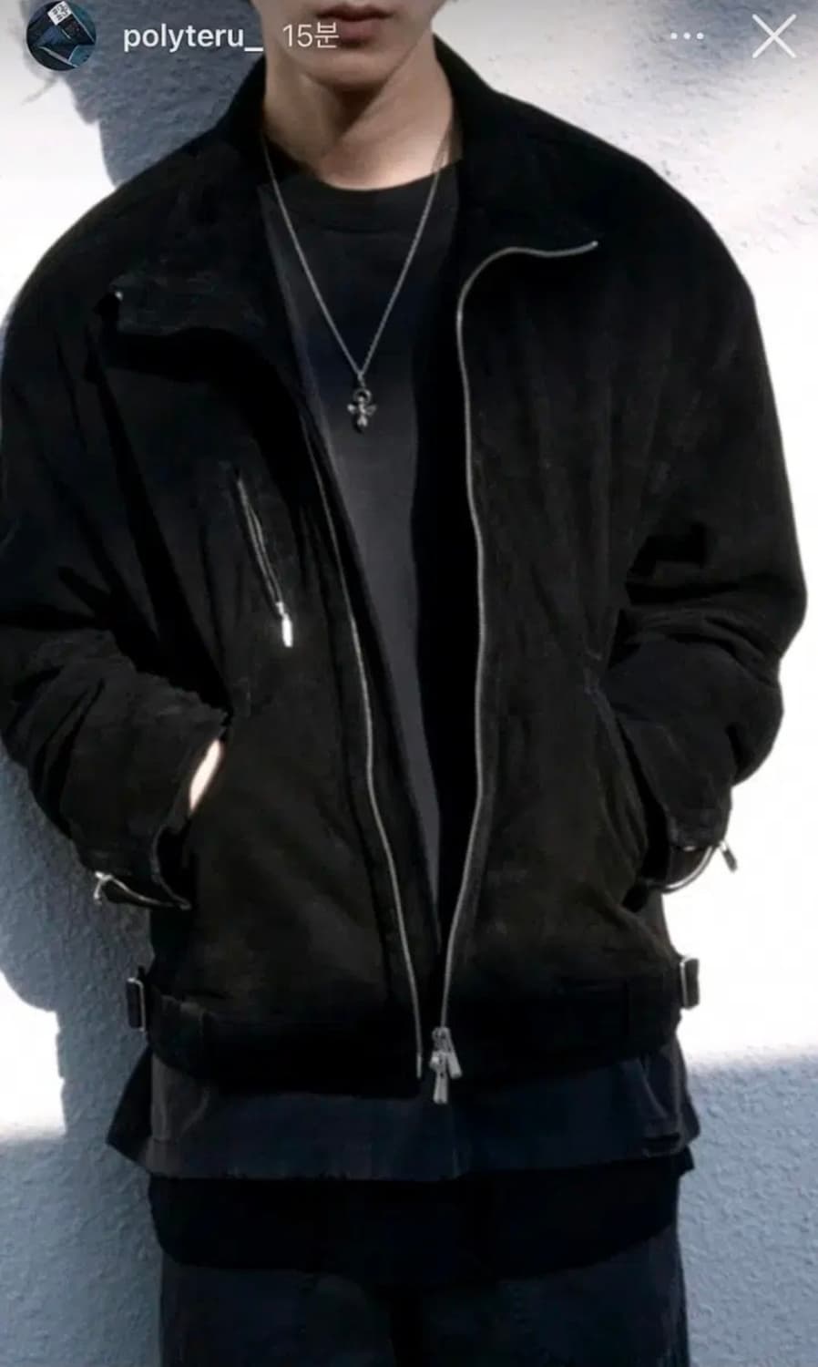 [3] 폴리테루 스웨이드 자켓 블랙 상품이미지1