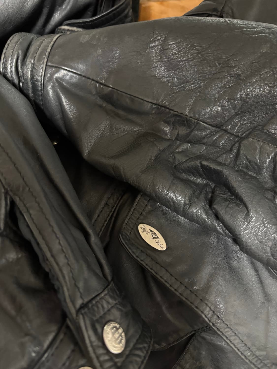 80s-90s vintage leather bomber jacket 상품이미지7
