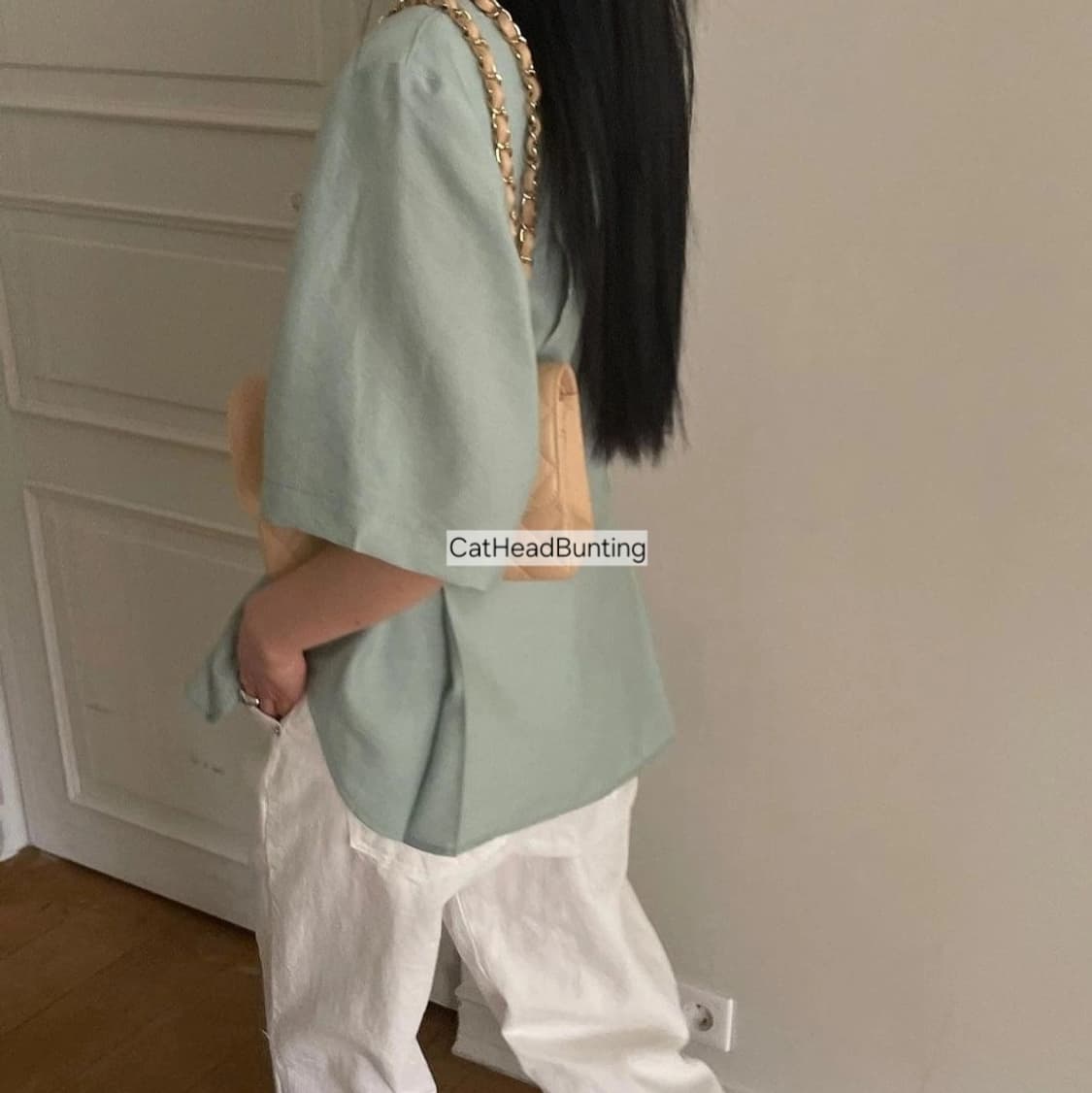 위아 WE ARE 비쥬 남방 셔츠 진민트 상품이미지3