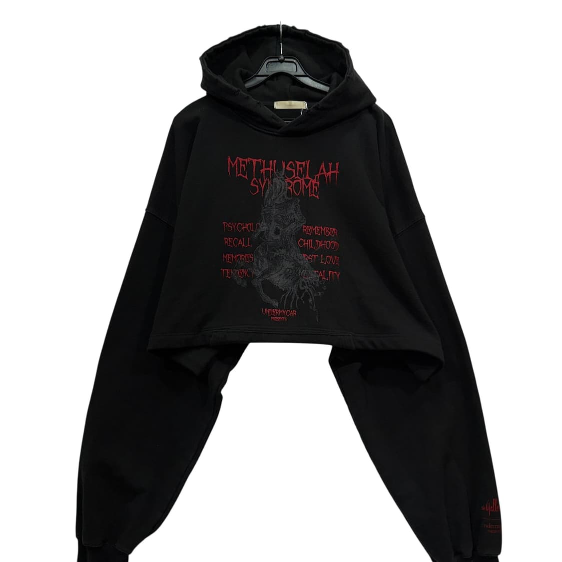 언더마이카 므드셀라 신드롬 데미지 워시드 후드 수단 레드  상품이미지2