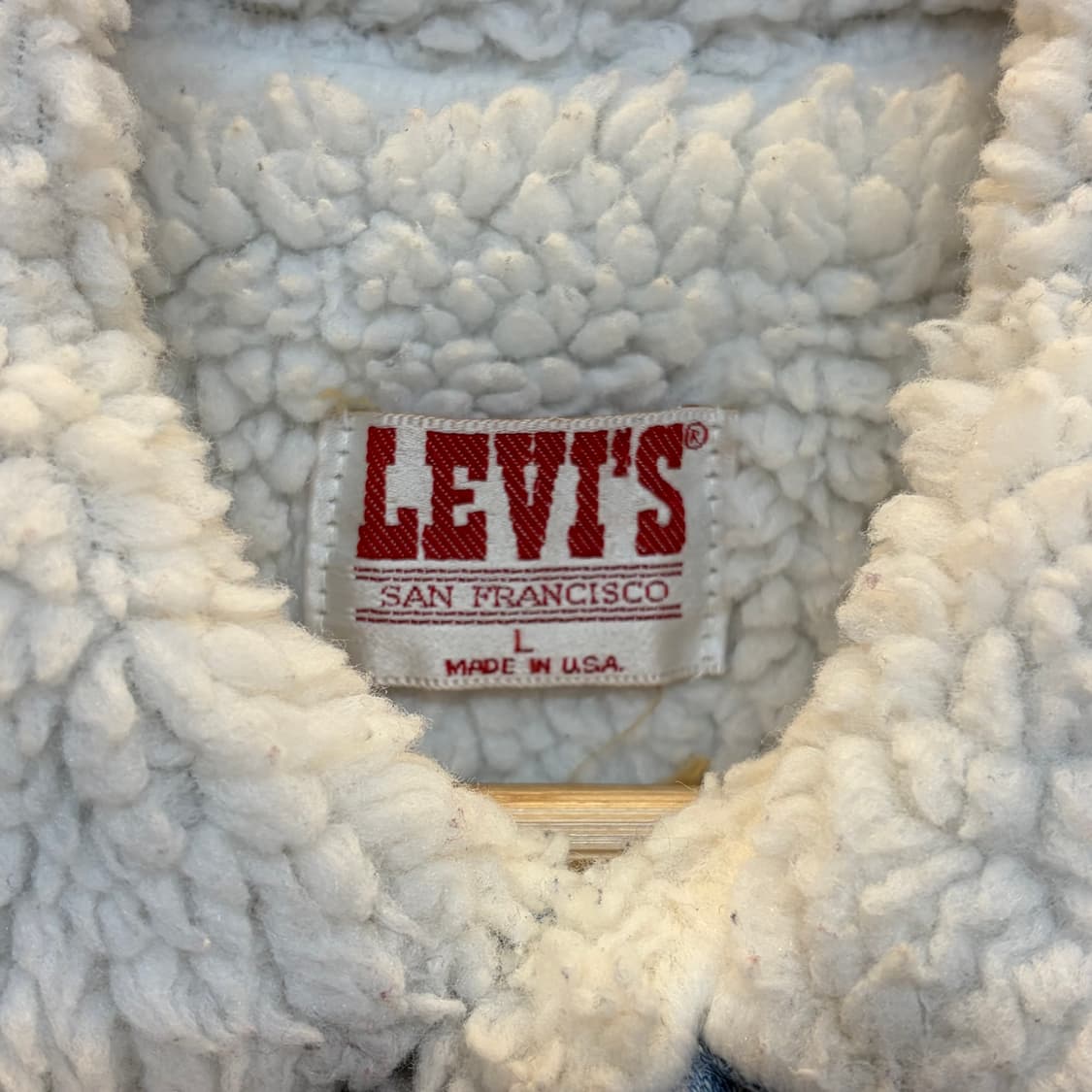 새상품급 80s Made in USA 리바이스 쉐르파 양털 조끼 베스트  상품이미지4