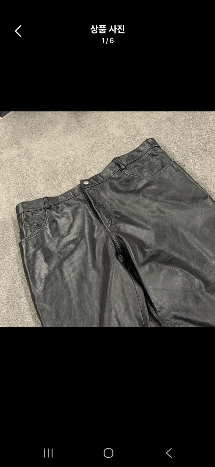[정품] genuine leather 블랙 가죽 바지 팬츠 c1 상품이미지1