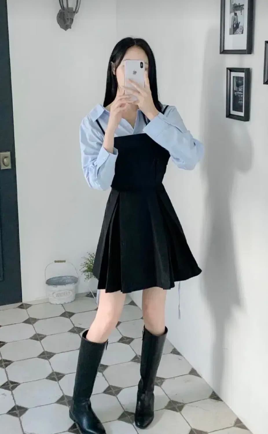 (새상품)뷔스티에 원피스 + 셔츠 세트 상품이미지1