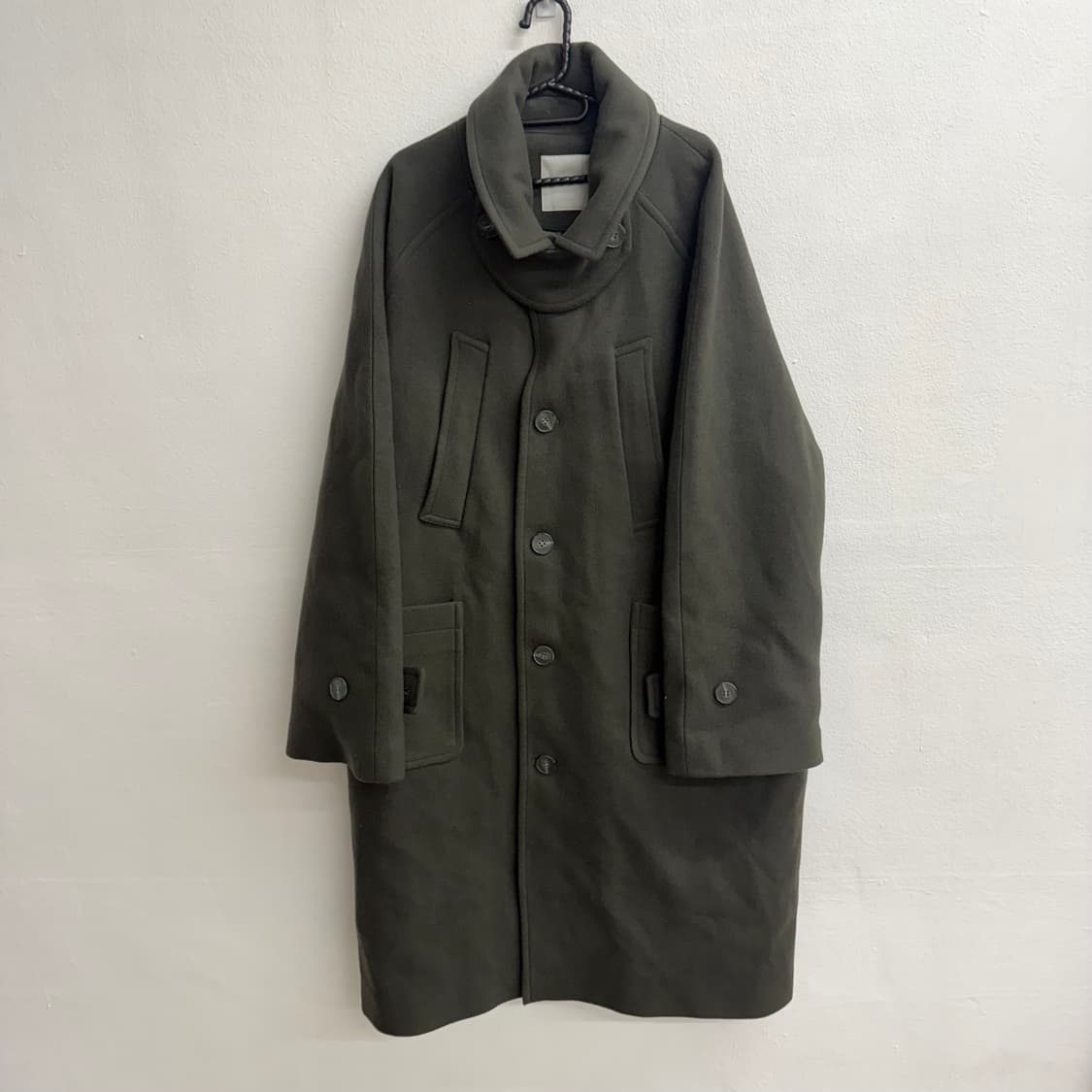 언더마이카 리전.02 발마칸 오버사이즈 울 코트 카키 상품이미지1