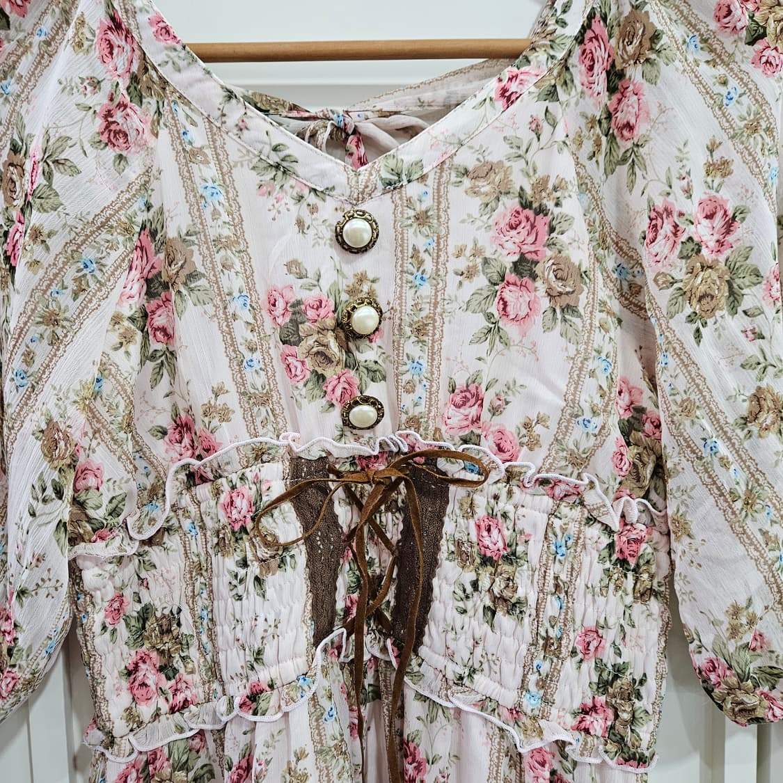 빈티지 플라워 핑크 원피스 상품이미지3