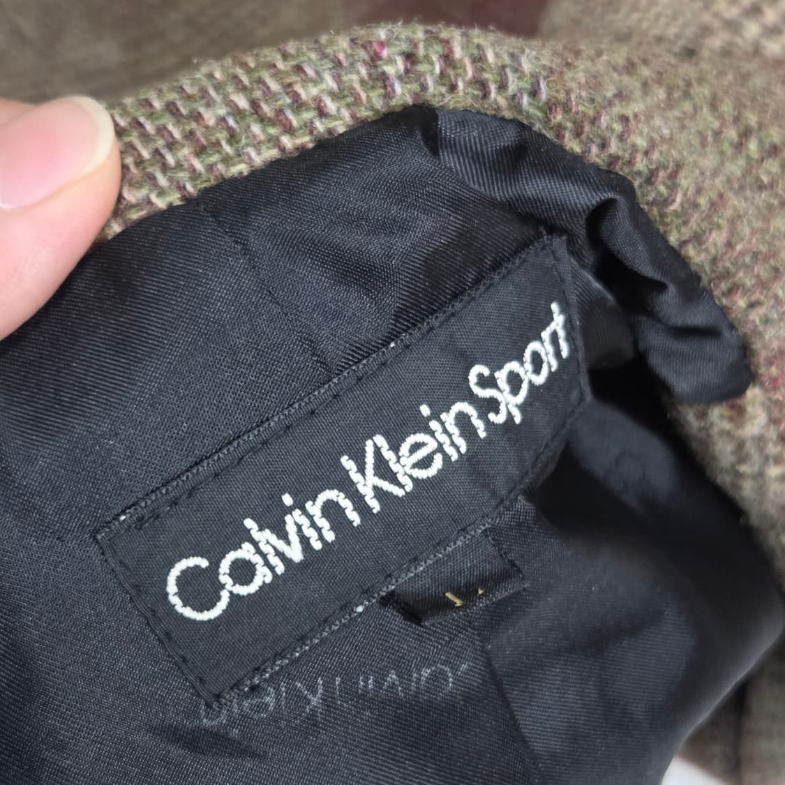 캘빈 클라인 모소재 브라운 체크 블레이저 자켓 상품이미지7