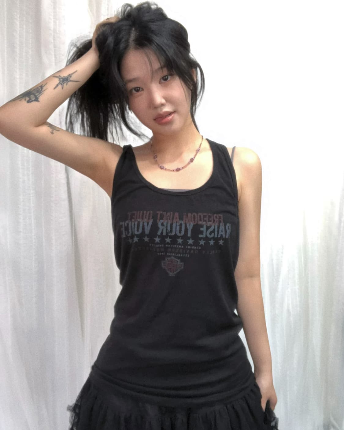 할리데이비슨 00‘s 레터링 Y2K 슬리브리스  상품이미지1