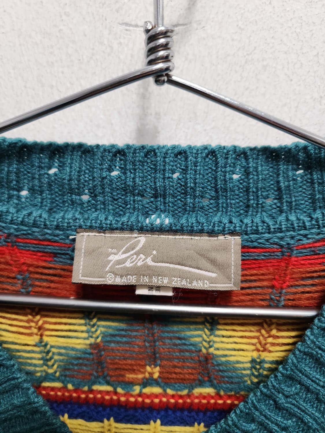 뉴질랜드 빈티지 100wool 패턴 니트 가디건 상품이미지5