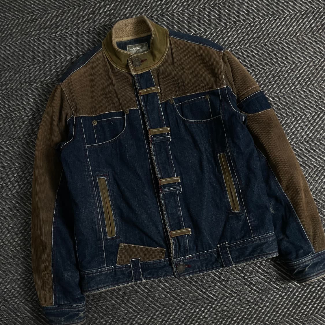 Y2K 빈티지 코듀로이 데님 트러커 워크 자켓y 2425 상품이미지1