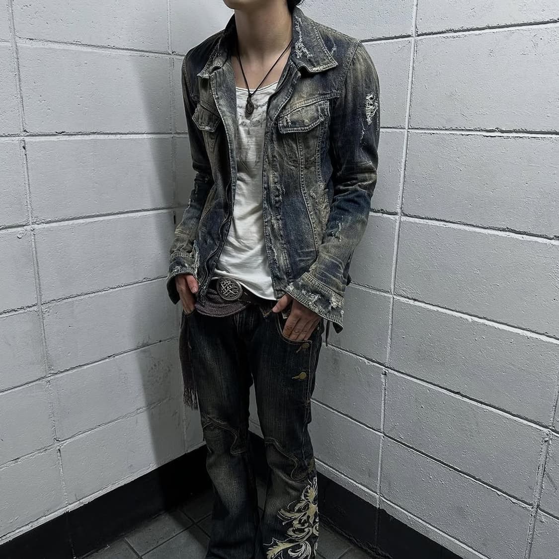 14th addiction distressed denim jacket 상품이미지5