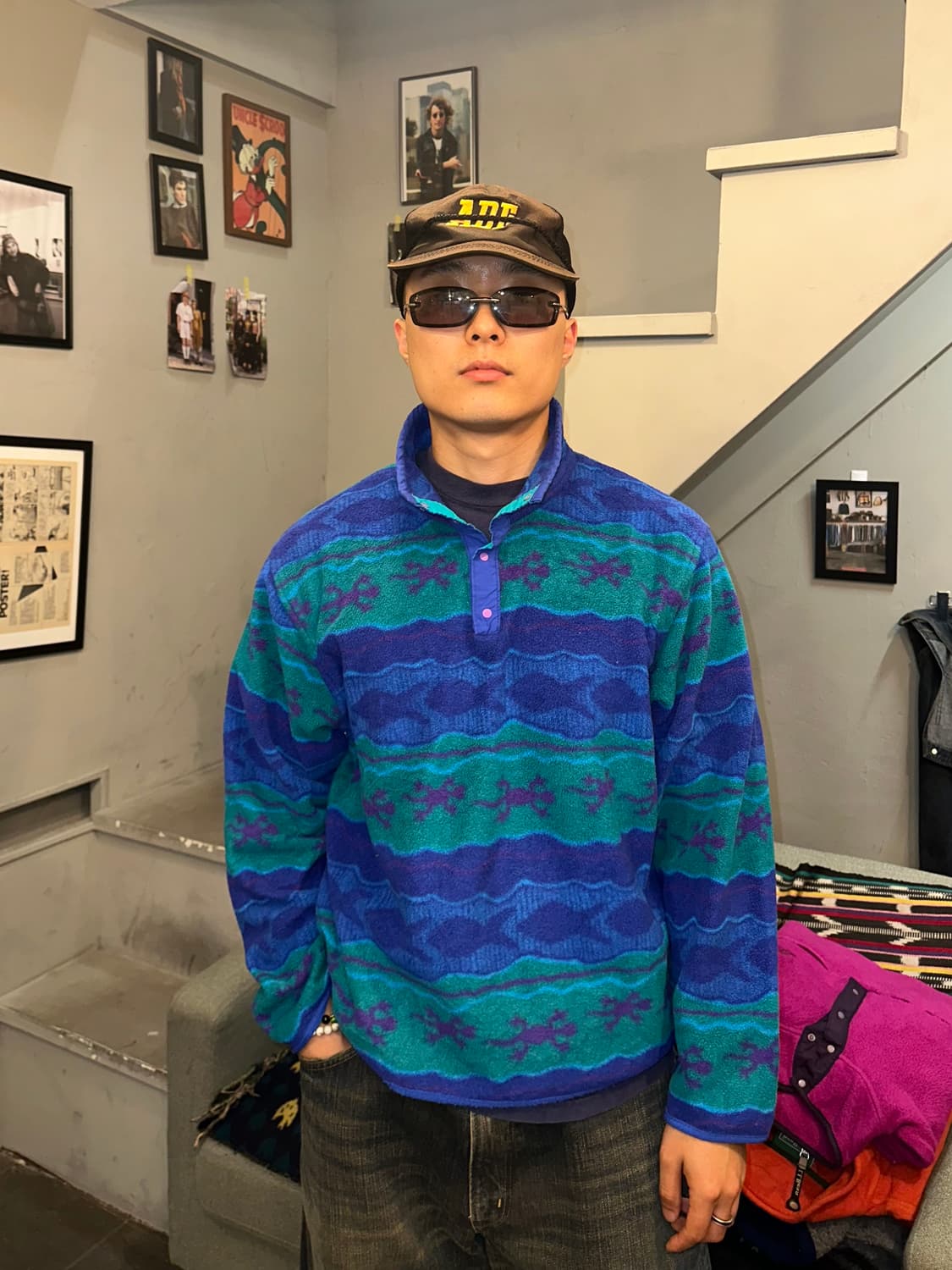 90’s LL Bean ethnic 4-button fleecewear 상품이미지2