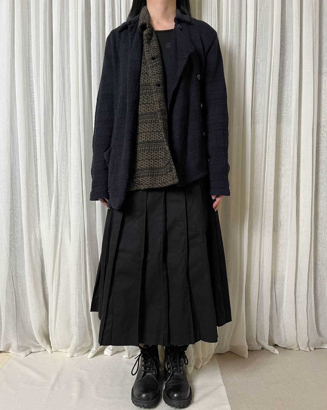 요지야마모토 레이어드 패턴 니트 가디건 Y’s yohji yamamoto 상품이미지3