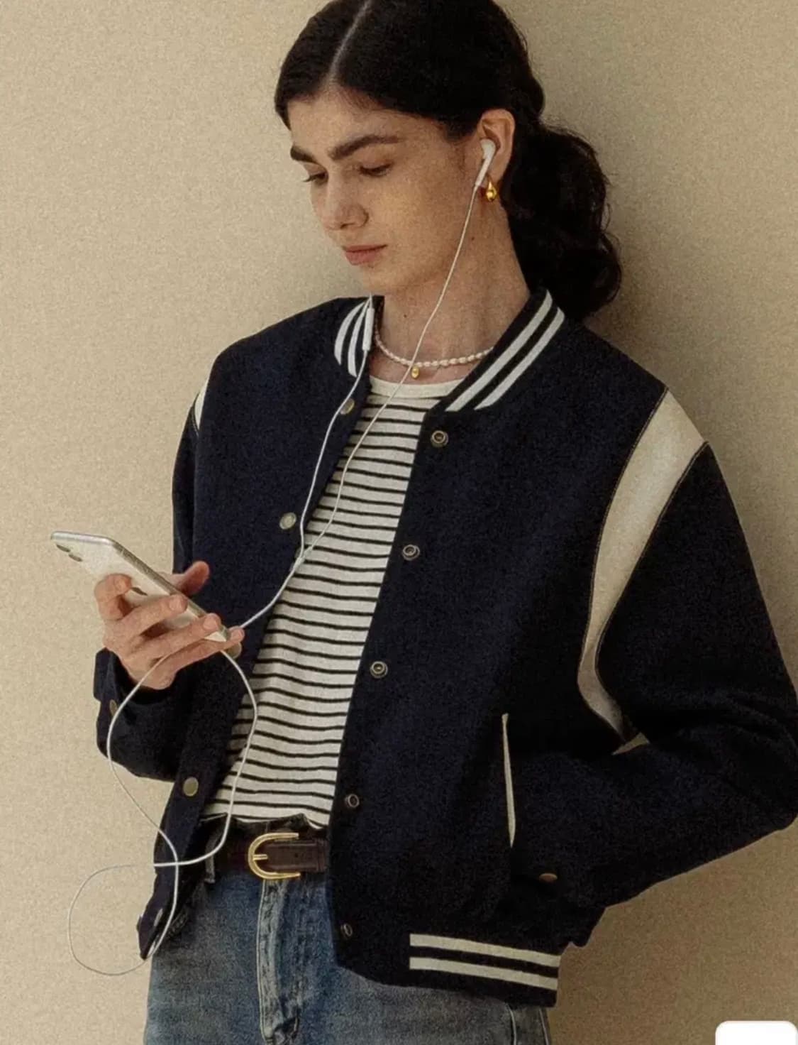 틸아이다이 베이스볼 레더 자켓 바시티 지켓 상품이미지1